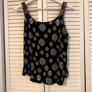 Black patterned tank top